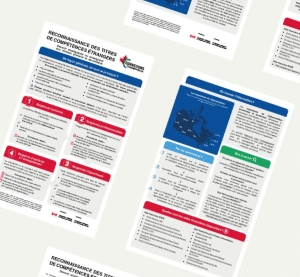 Documents présentant le processus de reconnaissance de titres de compétences étrangers pour diverses professions